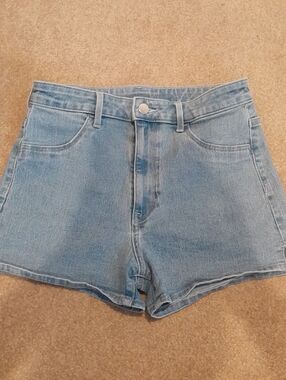H&M High-waist Stretch Shorts Light Blue Denim Women's Shorts Size 6